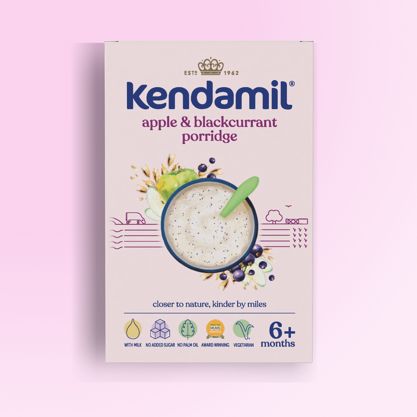 Bộ 7 gói bột ăn dặm vị táo và lý chua đen (từ 6 tháng) 7 x 150g