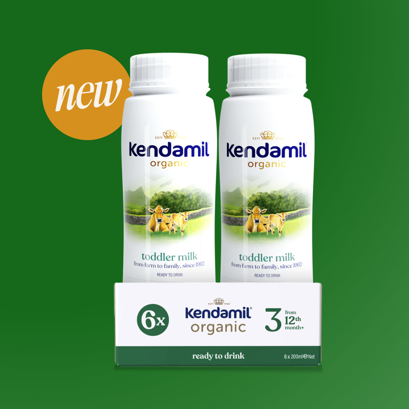 Kendamil Organic Ready to Feed Toddler Milk – Lốc 6 chai 200ml